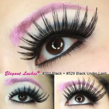 Elegant Lashes #301 The ORIGINAL Drag Queen Lash | Thick Long Black Human Hair False Eyelashes for Drag Halloween Dance Rave Costume