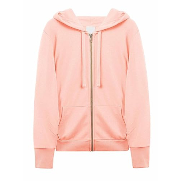 A2Y Casual Basic Simple Zip Up Hoodie Sweat Jacket - Comfortable Peach XL