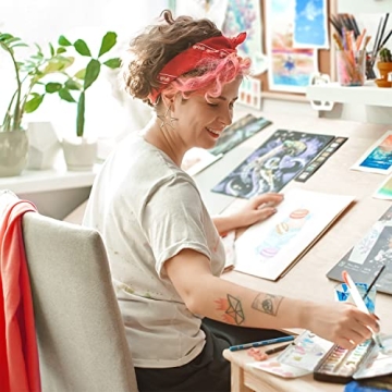 Arteza Water Brush Pen Set of 6 for Watercolor Painting