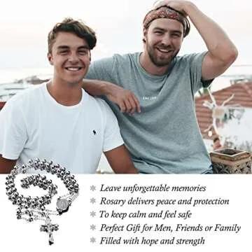 30" Stainless Steel Rosary Necklace for All Occasions