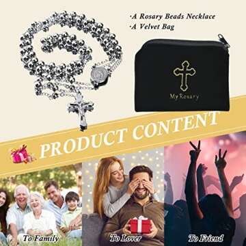 30" Stainless Steel Rosary Necklace for All Occasions