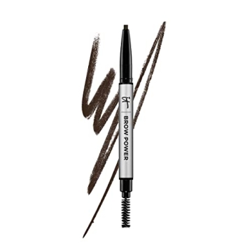 IT Cosmetics Brow Power Eyebrow Pencil, Universal Dark Brunette - Long-Lasting, Budge-Proof Formula ...