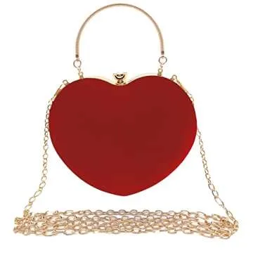 Lytosmoo Women Heart Shaped Handbag Wedding Party Evening Bag Mini Clutch Chain Purse Cocktail Prom ...
