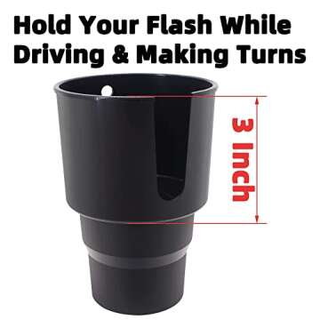 iSaddle Large Car Cup Holder Adapter Compatible with Hydro Flask 32oz 40oz 50/50 Flask, Yeti 24/30/36oz, Nalgene 32oz Coffee Mugs - Car Interior Accessory Big Bottles Car Cup Holder (Up to 3.8 Inches)