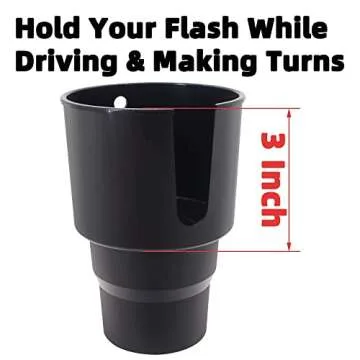 iSaddle Large Car Cup Holder Adapter Compatible with Hydro Flask 32oz 40oz 50/50 Flask, Yeti 24/30/36oz, Nalgene 32oz Coffee Mugs - Car Interior Accessory Big Bottles Car Cup Holder (Up to 3.8 Inches)