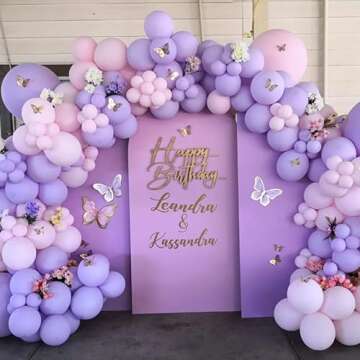 RUBFAC 120pcs Pastel Purple Balloons 12 Inches Latex Balloons, Matte Light Purple Balloons for Birthday Baby Shower Graduation Anniversary Wedding Party Supplies Garland Arch Decoration