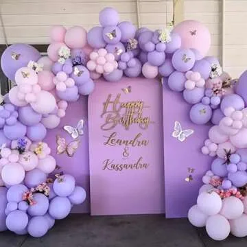 RUBFAC 120pcs Pastel Purple Balloons 12 Inches Latex Balloons, Matte Light Purple Balloons for Birthday Baby Shower Graduation Anniversary Wedding Party Supplies Garland Arch Decoration