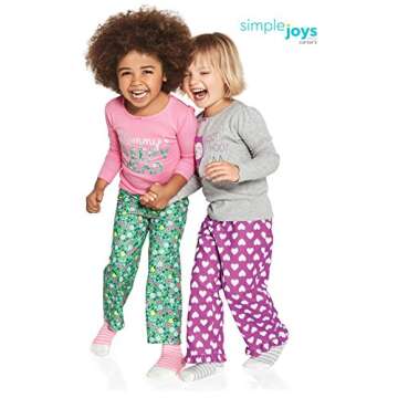 Simple Joys by Carter's Girls and Toddlers' 4-Piece Pajama Set (Cotton Top & Fleece Bottom)