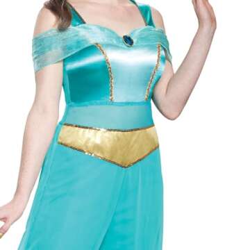 Disguise Women's Jasmine Deluxe Costume - Turquoise