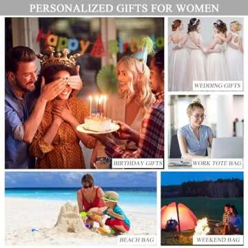 BeeGreen Canvas Tote Bag With Zipper 13oz Canvas Unique Gifts for Her Mom Teacher Sister Friend Mother Bridesmaid Bridal Shower Beach Bag Thank You Gifts for Birthday Wedding Self Care Gifts R