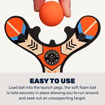 Mischief Maker Wooden Slingshot for Kids - Safe Outdoor Fun