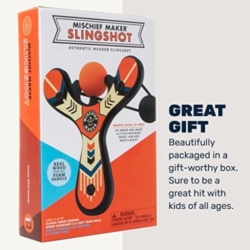 Mischief Maker Wooden Slingshot for Kids - Safe Outdoor Fun