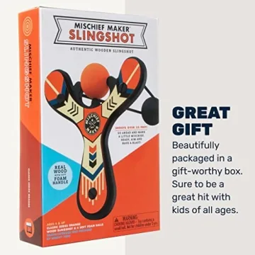 Mischief Maker Wooden Slingshot for Kids - Safe Outdoor Fun