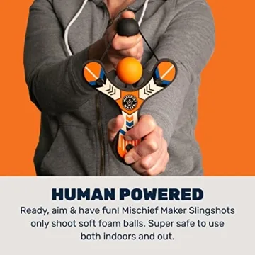 Mischief Maker Wooden Slingshot for Kids - Safe Outdoor Fun