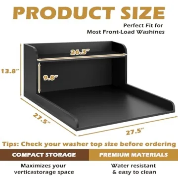 Royxen 2-Tier Washer Dryer Countertop for Laundry Organization
