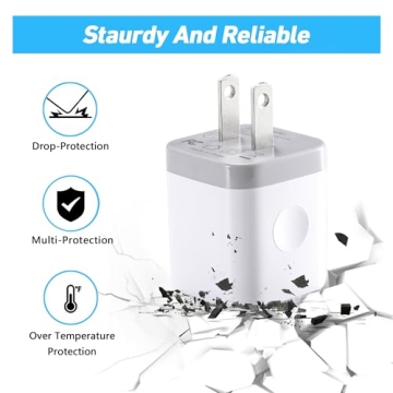 Dual Port USB Wall Charger 4-Pack for iPhone Android