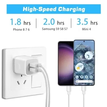 Dual Port USB Wall Charger 4-Pack for iPhone Android
