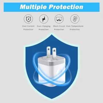 Dual Port USB Wall Charger 4-Pack for iPhone Android