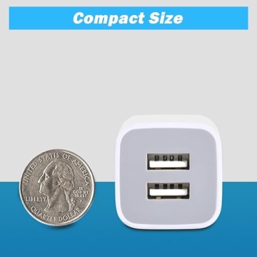 Dual Port USB Wall Charger 4-Pack for iPhone Android