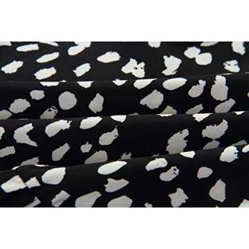 Angashion Women's Tops Casual Floral Print Cap Sleeve Ruffle Neck Loose Babydoll Shirt Blouse Tunic Top Black XL