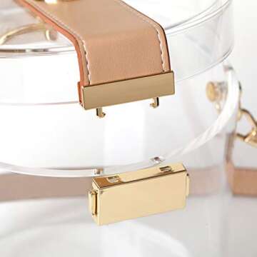 Acrylic Clear Travel Make-up Organizer Box Multifunction Dust Water Proof Cosmetics Storage Women, with Portable Shoulder Strap(bucket bag)