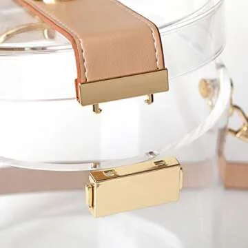 Acrylic Clear Travel Make-up Organizer Box Multifunction Dust Water Proof Cosmetics Storage Women, with Portable Shoulder Strap(bucket bag)