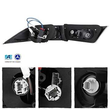 AKKON - For 2004-2008 Acura TSX LED Light Tube Tail Lights Rear Pair Housing - Red Clear Lens