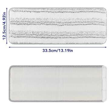 Microfiber Mop Cleaning Pads Flat: 6 Packs 13" X 4.9" Washable Pads for Floor Cleaning Compatible wi...