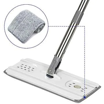 Microfiber Mop Cleaning Pads Flat: 6 Packs 13" X 4.9" Washable Pads for Floor Cleaning Compatible with Tethys & Most 13 Inch Flat Mop - Pads Replacement for Flat Mop or Mop Bucket Set