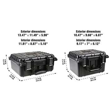 Olympia 13.47" Waterproof Hard Case with DIY Customizable Foam, Fit use of Gear, Equiment, Camera and so on