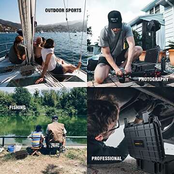 Olympia 13.47" Waterproof Hard Case with DIY Customizable Foam, Fit use of Gear, Equiment, Camera and so on