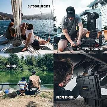 Olympia 13.47" Waterproof Hard Case with DIY Customizable Foam, Fit use of Gear, Equiment, Camera and so on