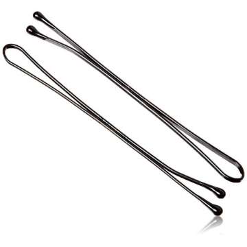 Kleravitex BLACK Jumbo 2.75" Bobby Hair Pins - Black Tipped Flat Style Pins for Women - Perfect For ...