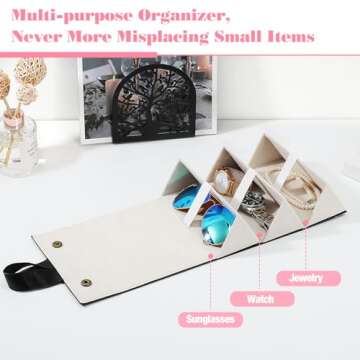 MoKo Sunglasses Organizer, Travel Glasses Case Storage Portable Sunglasses Storage Case for Women Men