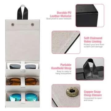 MoKo Sunglasses Organizer - Stylish Travel Glasses Case