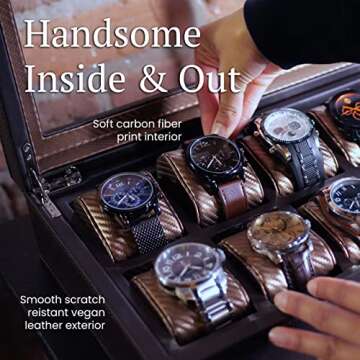 HOUNDSBAY Mariner Men's Watch Box for Large Watches