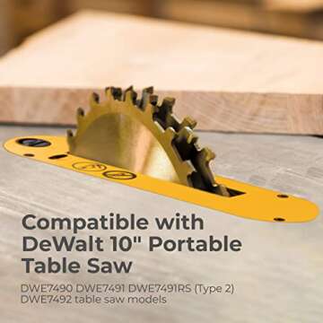 Premium Dado Throat Plate for DeWalt Table Saws