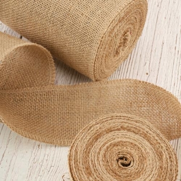 3 Inch Burlap Ribbon 10 Yards Natural Brown Craft Decor