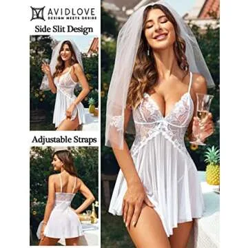 Avidlove Women Babydoll Lace Chemise Honeymoon Lingerie V Neck Sleepwear