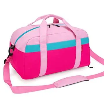 HawLander Kids Duffle Bag for Boys or Girls, Fit School Practice, or Overnight Travel (Pink)