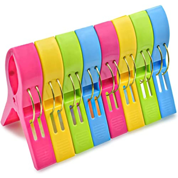 JABINCO Beach Towel Clips - Colorful 8-Pack for All