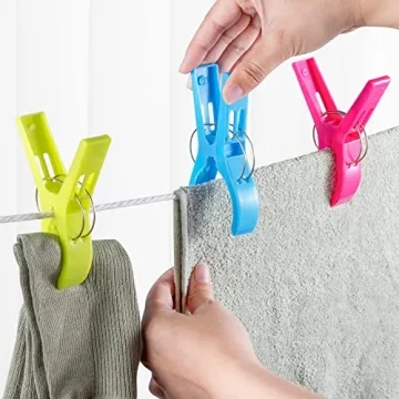 JABINCO Beach Towel Clips - Colorful 8-Pack for All