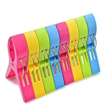 JABINCO Beach Towel Clips - Colorful 8-Pack for All