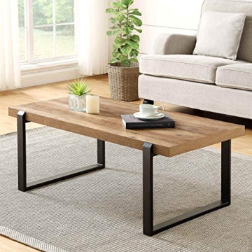 FOLUBAN Rustic Coffee Table for Living Room - Easy Assembly
