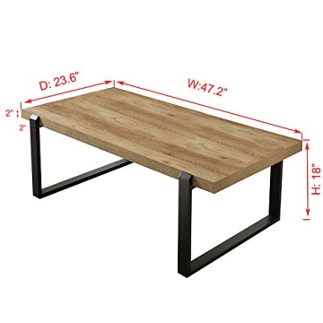 FOLUBAN Rustic Coffee Table for Living Room - Easy Assembly