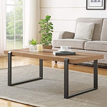FOLUBAN Rustic Coffee Table for Living Room - Easy Assembly
