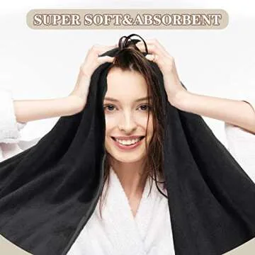 SUNLAND Microfiber Hair Towels - Super Absorbent, Fast-Drying for All Hair Types, 2 Pack
