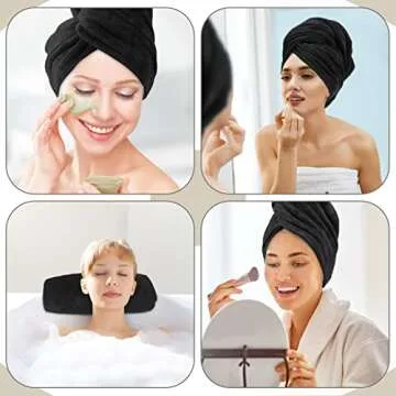 SUNLAND Microfiber Hair Towels for Quick Drying and Comfort