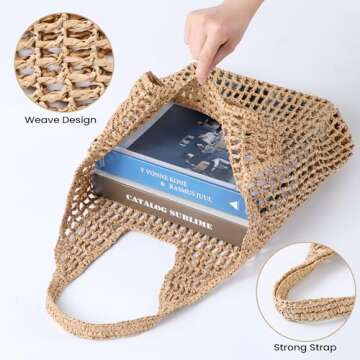 Stylish Pleneal Straw Beach Bag for Women - Large & Portable