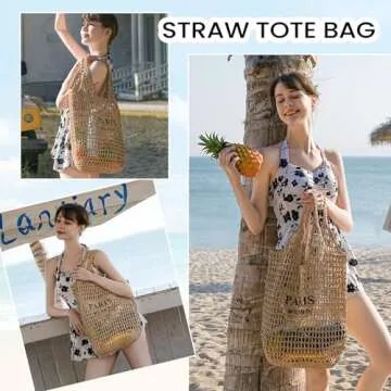 Stylish Pleneal Straw Beach Bag for Women - Large & Portable
